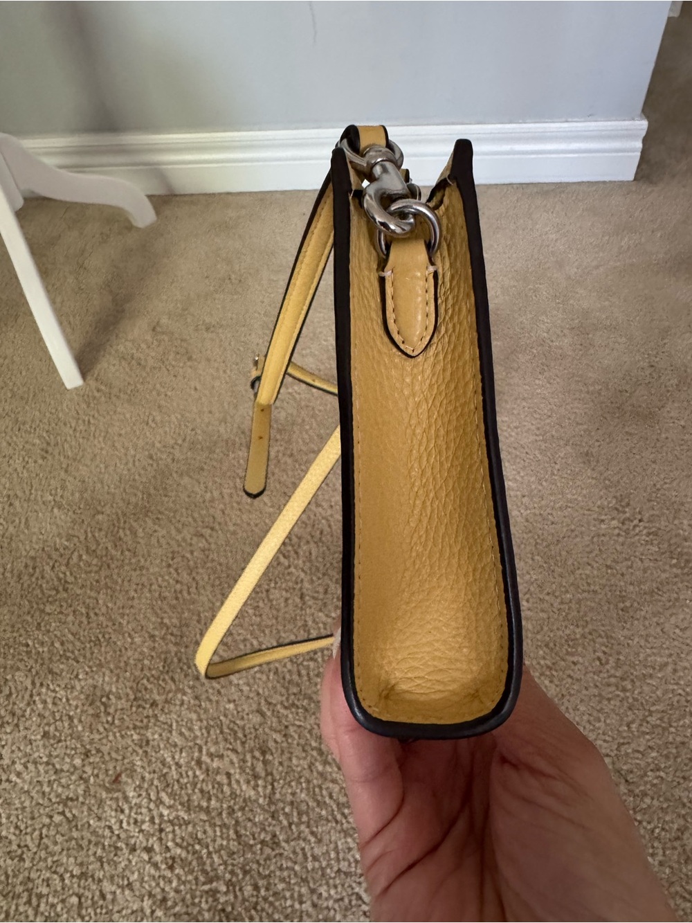 Coach - Leather Floral Crossbody bag with Yellow Trim - Picture 5 of 8